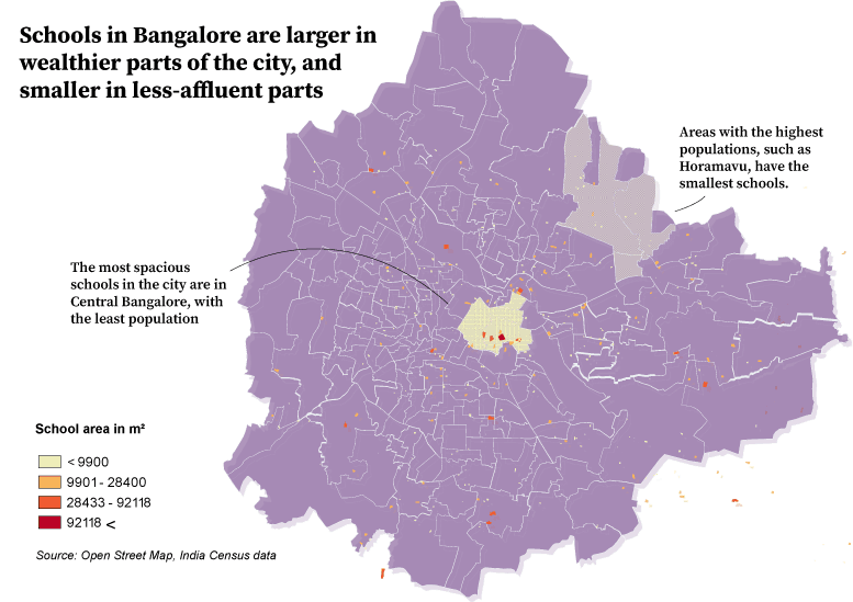 Map of schools in Bangalore