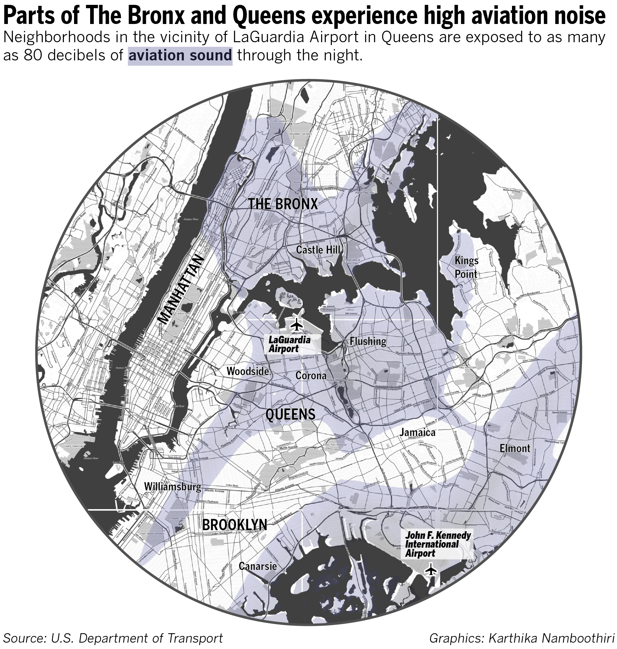 Map of aviation noise